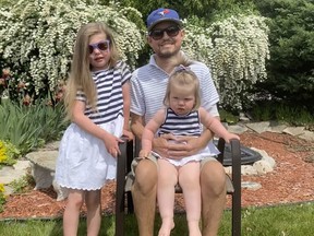 Brian Bacon and nieces Brielle (left) and Brooklyn are pictured on an unspecified date. Bacon died as a result of kidney disease on Aug. 20, 2021, and his family raised more than $18,000 for the Windsor Regional Hospital renal program in his honour.