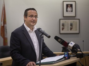 Irek Kusmierczyk holds a press conference at the Tecumseh Town Hall after officially winning the Windsor-Tecumseh riding for the Liberals in this week's federal election, on Thursday, Sept. 23, 2021.