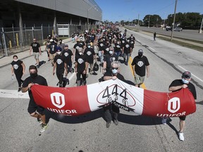 Participants in the Unifor Local 444 Labour Day Parade are shown in Windsor on Monday, September 6, 2021.