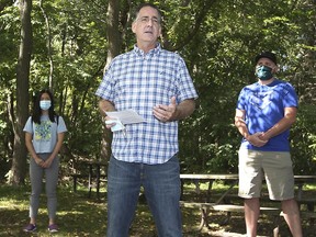 MP Brian Masse is shown at the Ojibway Nature Centre in Windsor during a press conference on Thursday, September 16, 2021.