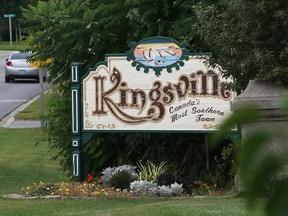 Town of Kingsville welcome sign on County Road 20 near Wigle Grove, September 11, 2015.