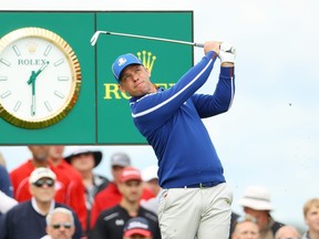 Paul Casey of England and team Europe plays his shot from the 17th tee prior to the 43rd Ryder Cup at Whistling Straits on September 21, 2021 in Kohler, Wisconsin.