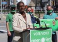 Green Party Leader Annamie Paul hosts a press conference in Ottawa, Sept. 10, 2021.