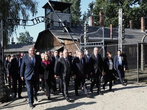 Austrian President Alexander van der Bellen visits Nazi German concentration camp Auschwitz-Birkenau in Oswiecim, Poland Oct. 4, 2021.