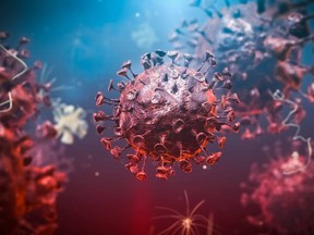 A photo illustration of the coronavirus disease