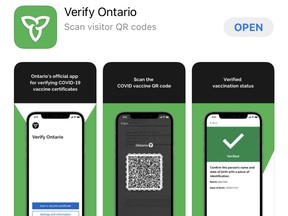 The Ontario government has released an app for businesses that will allow them to scan an enhanced COVID-19 vaccine certificate.