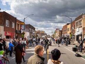 An activity hub for Open Streets Windsor 2021 on Wyandotte Street East. Photographed Oct. 17, 2021.