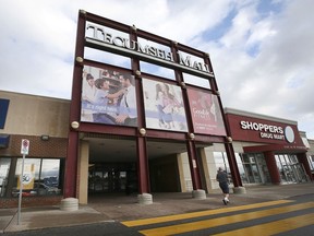 The main entrance to the Tecumseh Mall in Windsor is shown on Tuesday, October 12, 2021. Land adjacent to the mall is being developed for  apartment buildings.