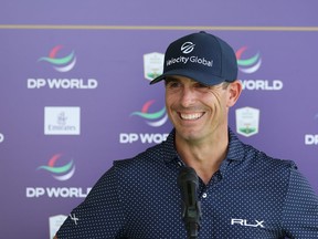 Billy Horschel of United States speaks at a virtual press conference during the Pro-Am at The DP World Tour Championship at Jumeirah Golf Estates on Nov. 16, 2021 in Dubai, United Arab Emirates.