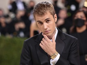 Justin Bieber attends the 2021 Met Gala in New York City.
