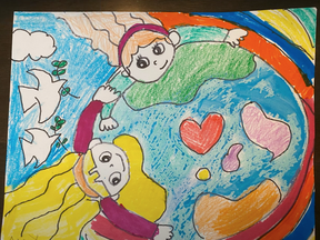 A piece of art created by Windsor's Amy Zhang, 6, that is part of the Children's Art Exhibition.