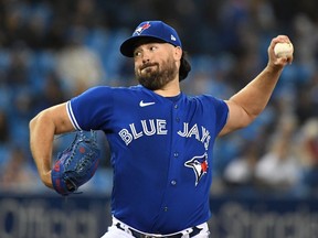 Toronto Blue Jays starting pitcher Robbie Ray delivers a pitch against New York Yankees in the first inning at Rogers Centre.