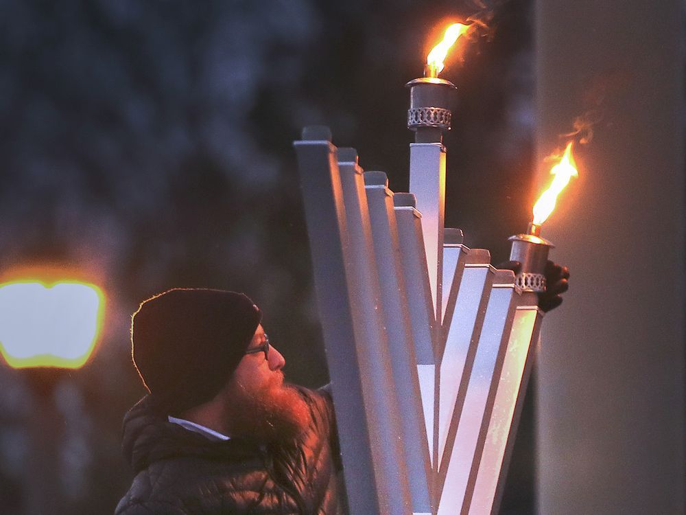 Giant menorah lit for Hanukkah Toronto Sun