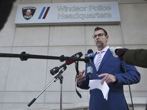 Windsor Police Service Staff Sgt. Dave Tennent speaks at a press conference at the downtown headquarters on Friday, November 19, 2021 regarding charges in a recent fatal hit-and-run incident.