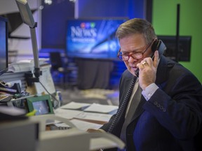 CTV Windsor news anchor Jim Crichton in the studio on Nov. 25, 2021 - the day before his final broadcast before retiring.