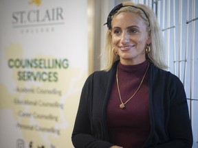 Jenny-Lee Almeida, manager of student mental health at St. Clair College, is pictured at the South Windsor campus on Wednesday, Nov. 17, 2021.