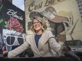 Valerie Dawn, principal architect for Glos Arch + Eng, and a panelist at this Thursday's discussion on public art, is pictured in front of the public art in Maiden Lane, on Monday, Nov. 29, 2021.