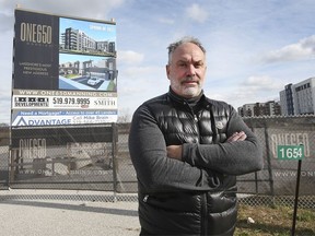 Rocco Tullio, CEO, Rock Developments is shown in front of a former golf centre on Manning Road on Thursday, November 18, 2021. He is frustrated that plans for development on the land is not currently possible due to sewage capacity issues with the Municipality of Lakeshore.