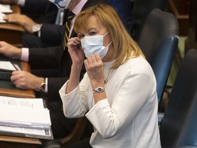 Ontario's Health Minister Christine Elliott at Queen's Park in Toronto on Monday, November 29, 2021.