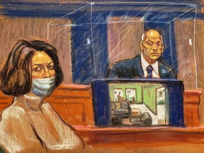 Witness Gregory Parkinson testifies during the trial of Ghislaine Maxwell, the Jeffrey Epstein associate accused of sex trafficking, in a courtroom sketch in New York City, Dec. 3, 2021.