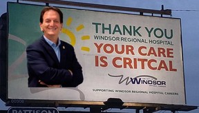 A spoof of the Windsor billboard with a spelling error - this one featuring former city councillor Paul Borrelli, as photoshopped by John Haldeman.