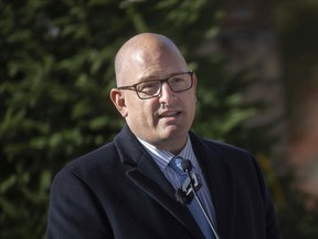 Mayor Drew Dilkens speaks during a press event previewing this year's Bright Lights festival at Jackson Park, on Thursday, Nov. 18, 2021. Dilkens says he is optimistic about the city's future heading into 2022.