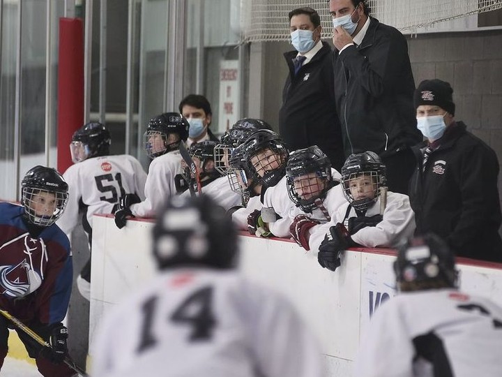  Youth hockey players participate in a minor hockey tournament at the WFCU Centre on Friday.