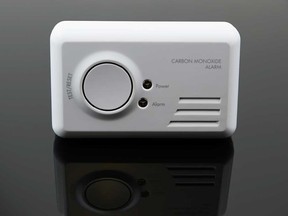 A household carbon monoxide alarm is shown in this file photo.