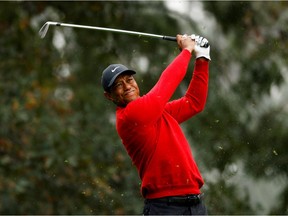 Tiger Woods is shown during the final round of the Masters golf tournament, Augusta National Golf Club in Augusta, Georgia, U.S., on Nov. 15, 2020.