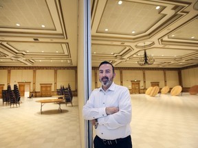 Ciociaro Club general manager Dino Quattrociocchi is shown in a ballroom area at the facility on Wednesday, December 29, 2021. There will be no New Year’s Eve parties at the facility.