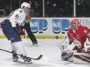 Former Windsor Spitfires' forward Christopher O'Flaherty, seen at left, has joined the Leamington Flyers.