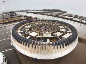 The Charlie Brooks Memorial Peace Fountain is shown at the Lakeview Marina in Windsor on Wednesday, December 29, 2021.