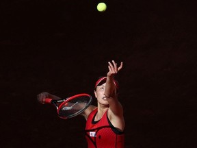 Tennis - WTA Mandatory - Madrid Open - Madrid, Spain - May 6, 2018 China's Peng Shuai in action against Spain's Garbine Muguruza during their round of 64 match