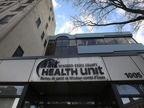 The exterior of the Windsor-Essex County Health Unit is shown on Thursday, December 2, 2021.