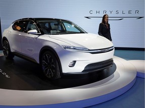 LAS VEGAS, NEVADA - JANUARY 05: Chris Feuell, CEO of Chrysler brand of Stellantis, introduces the all-electric Chrysler Airflow Concept vehicle during a Stellantis press event at CES 2022 at the Las Vegas Convention Center on Jan. 5, 2022 in Las Vegas.