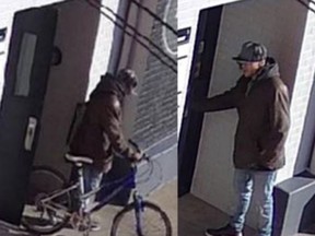 Windsor police are asking for help to identify a man who broke into a commercial building and stole a cash register on Jan. 11, 2022.