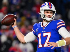 Quarterback Josh Allen and the Bills are favoured to beat the Patriots this weekend.