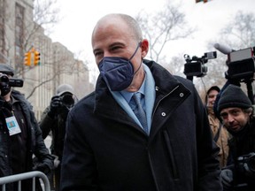 Former attorney Michael Avenatti arrives for his criminal trial, at the United States Courthouse in the Manhattan borough of New York City, Monday, Jan. 24, 2022.