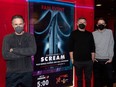 David Arquette, Matt Bettinelli-Olpin, and Kevin Williamson attend the Los Angeles Fan Screening and Q&A for 'SCREAM' at Cinemark Playa Vista and XD on January 13, 2022 in Los Angeles.