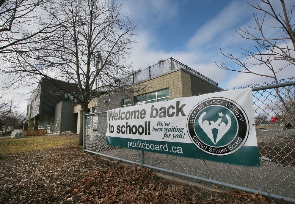  The exterior of the Dr. David Suzuki Public School in Windsor is shown on Friday.