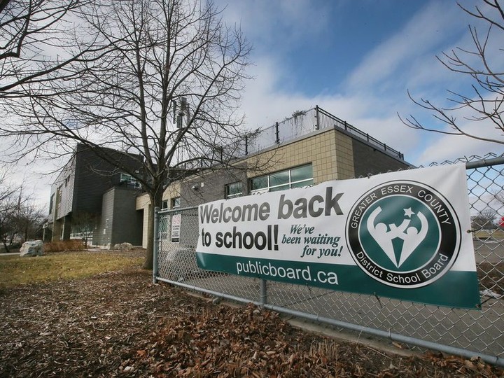  The exterior of the Dr. David Suzuki Public School in Windsor is shown on Friday.