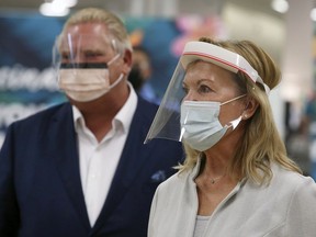 Ontario Premier Doug Ford and Minister of Health Christine Elliott tour the Devonshire Mall Vaccination Centre on Monday, October 18, 2021 in Windsor.