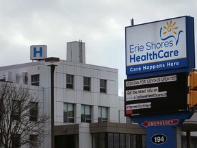 Erie Shores HealthCare in Leamington is shown in this January 2021 file photo.