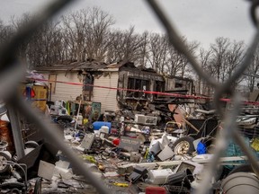 Fire damage on the 2300 block of South Cameron Boulevard can be seen after a late night fire, on Tuesday, January 4, 2021.