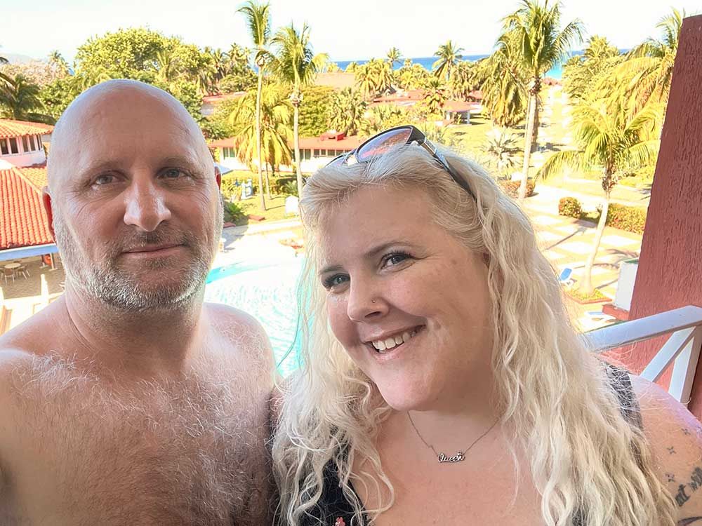 Tracy Kell (right) of Windsor with her husband Joel Morris (left) in Varadero, Cuba, on Dec. 31, 2021.
