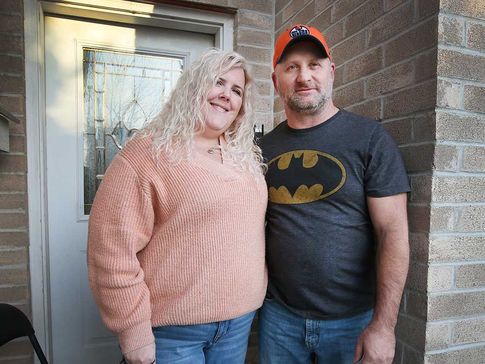  Tracy Kell (left) and her husband Joel Morris (right) at their home in Windsor on Jan. 14, 2022.