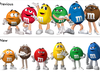 The previous and new M&M's characters.