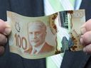 The polymer Canadian $100 bill at the time of its introduction in June 2011.