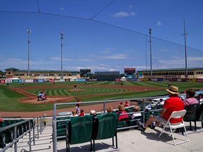 A general view during the second inning of a spring training game between the St. Louis Cardinals and Washington Nationals at Roger Dean Chevrolet Stadium in Jupiter, Fla., March 23, 2021.