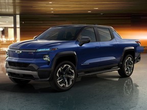 General Motors' electric Chevrolet Silverado pickup truck planned to launch in 2023 is seen this undated illustration obtained by Reuters on January 5, 2022.